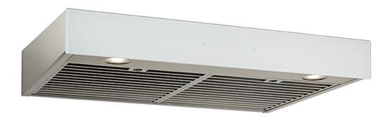UCB3I30SBW Ispira 30-Inch 550 CFM Stainless Steel Under Cabinet Range Hood with Purled™ Light System & White Glass - Energy Star Certified - Perfect for Modern Kitchens & Small Spaces