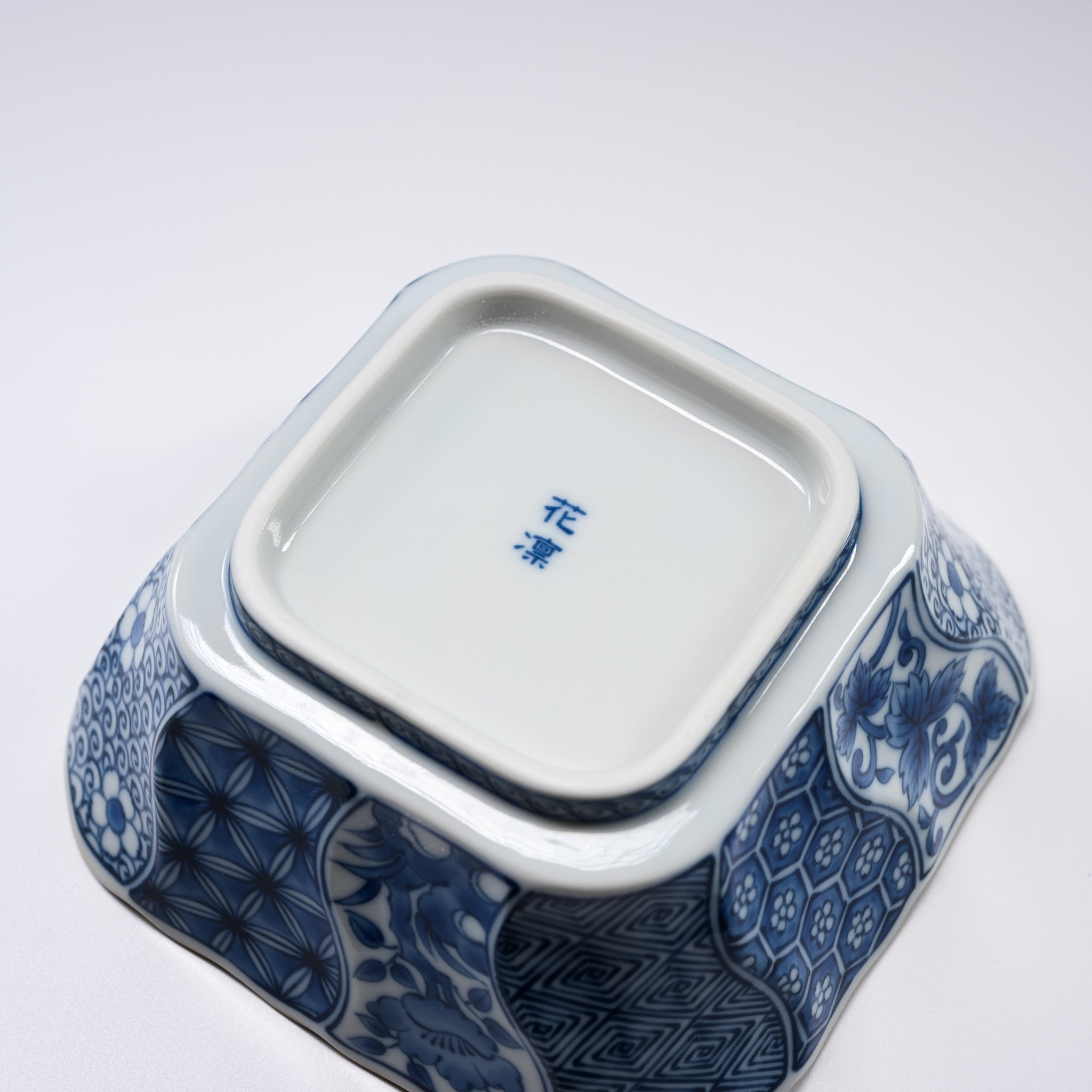 Japanese Mino Ware Sometsuke Square Side Dish Bowl - Handcrafted Blue & White Ceramic Small Bowl for Sushi, Soy Sauce, and Condiments | Perfect for Japanese Dining, Tea Ceremonies, and Home Decor