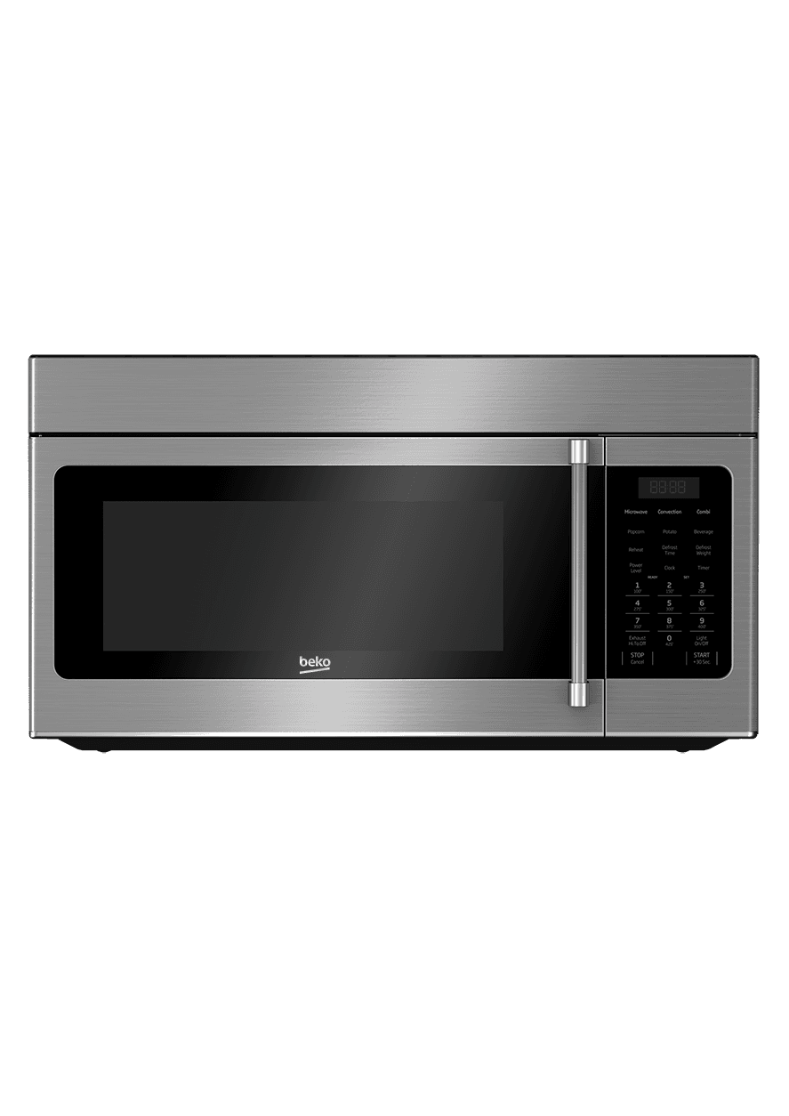 Beko MWOTR30100SS 1.6 Cu Ft Over The Range Microwave Oven - Stainless Steel, 1000W, Sensor Cooking - Perfect for Small Kitchens & Apartments