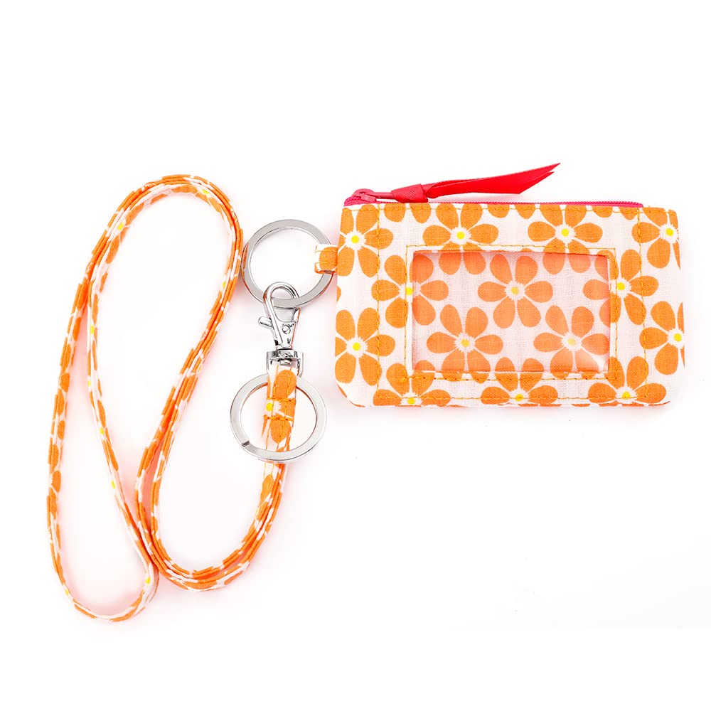 Dandodo Women's Cotton Zip ID Holder & Lanyard Set - Keychain, ID Card Wallet with Adjustable Lanyard - Multiple Team Designs - Perfect for Work, School, Events & Travel Accessories