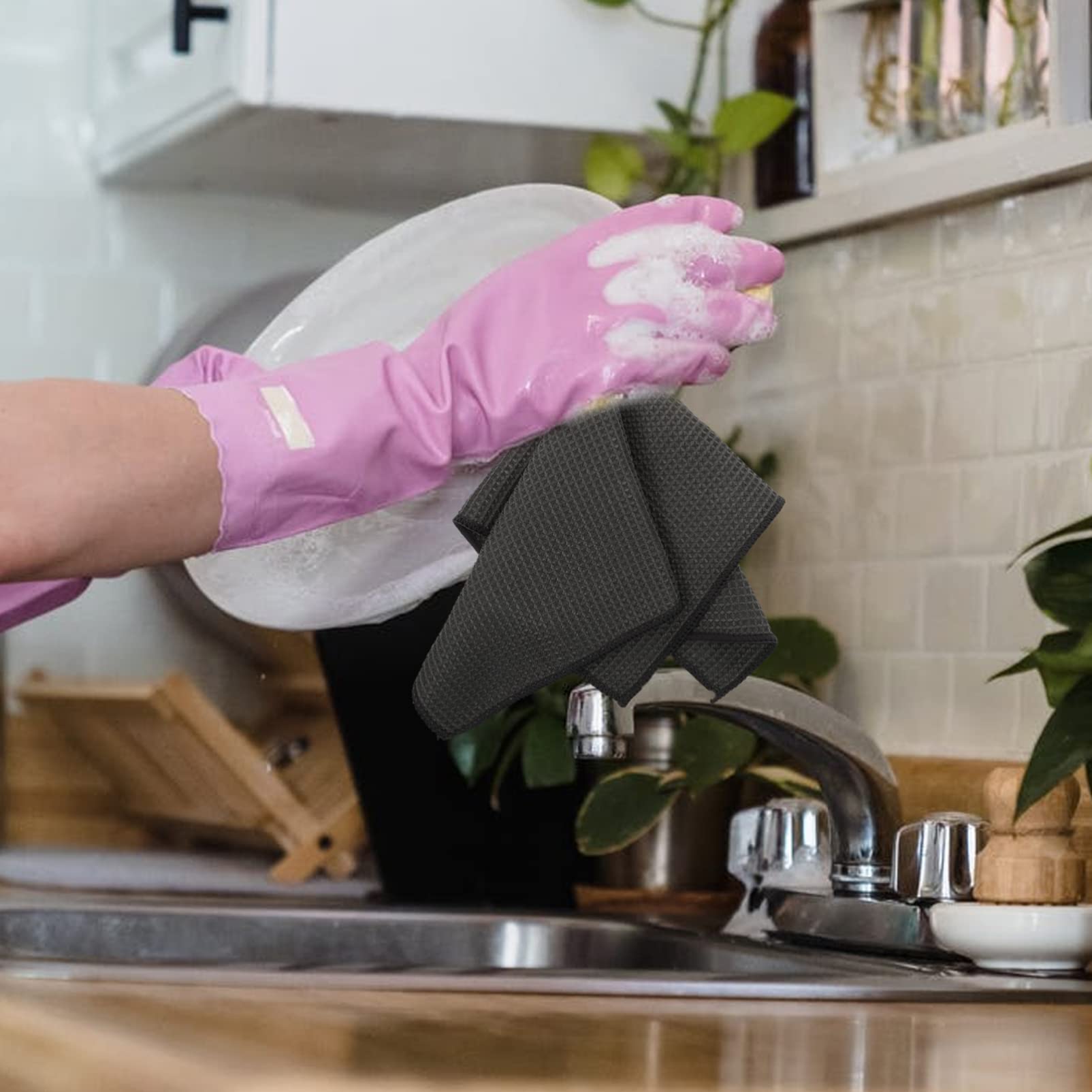 5pcs Soft Scouring Cloths for Kitchen, Car & Body Cleaning - Multipurpose Cleaning Rags for Home & Restaurant Use