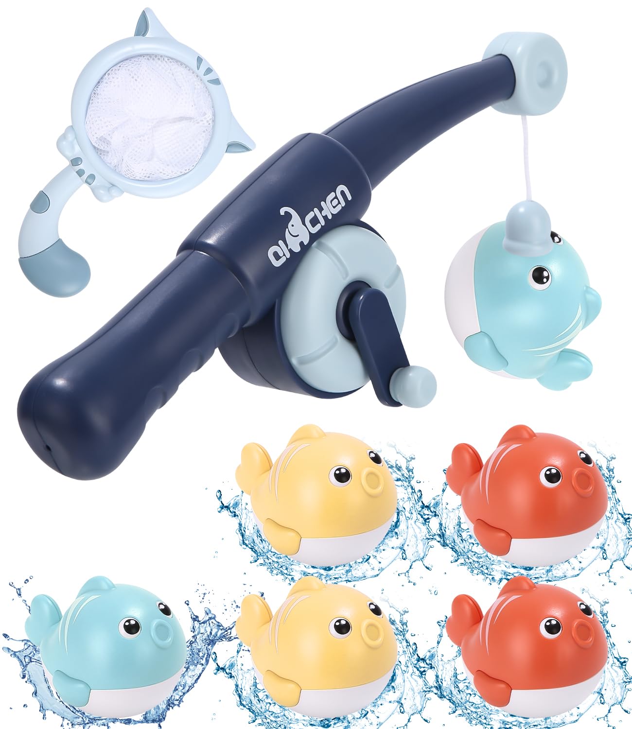 **Kureny Magnetic Fishing Bath Toy for Toddlers 1-6 Years - Fun Bathtub Game with Fishing Net - Perfect Gift for Boys & Girls - Ideal for Bath Time Play & Early Learning**