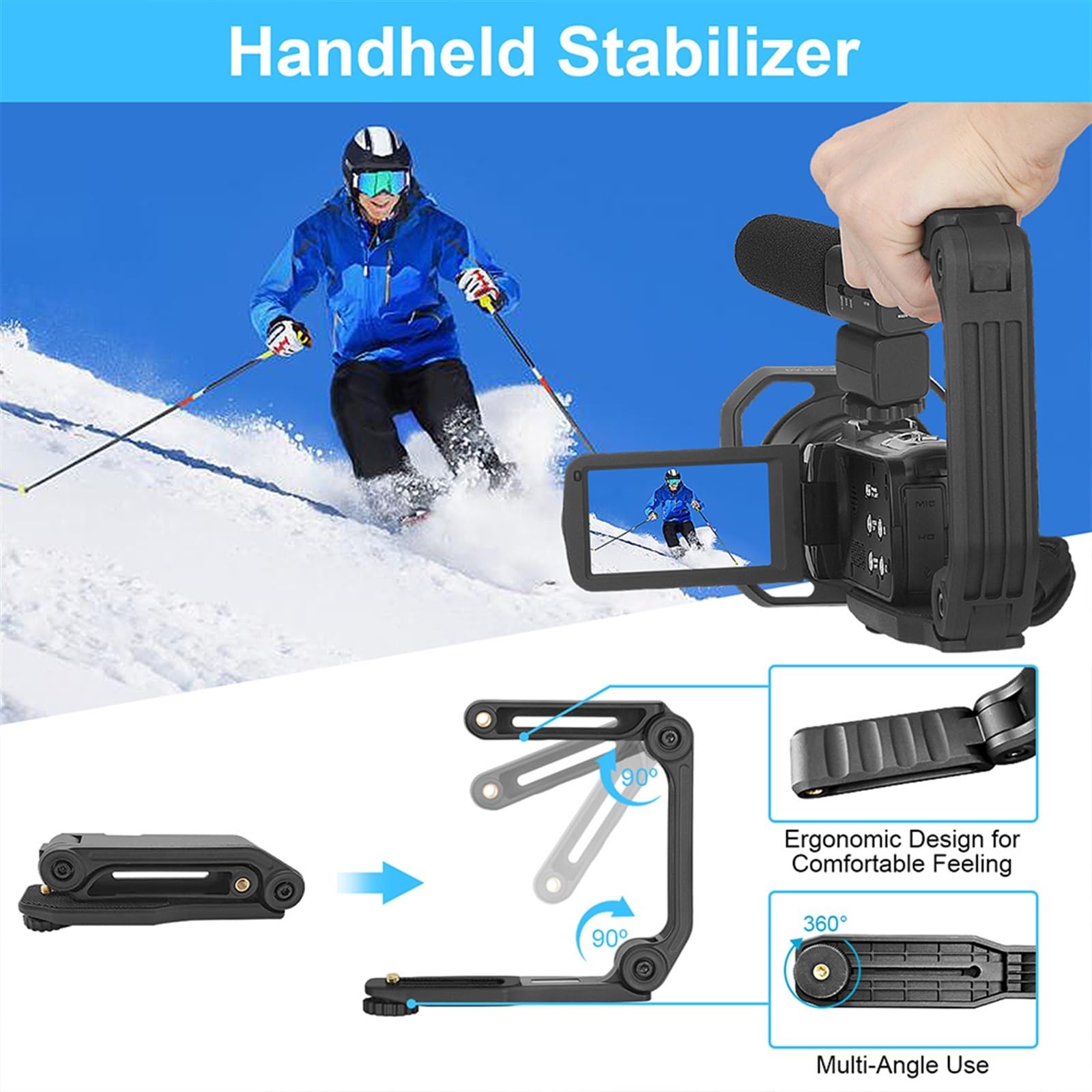 4K Ultra HD Camcorder with WiFi - 56MP Wide Angle Video Camera for Vlogging & Streaming