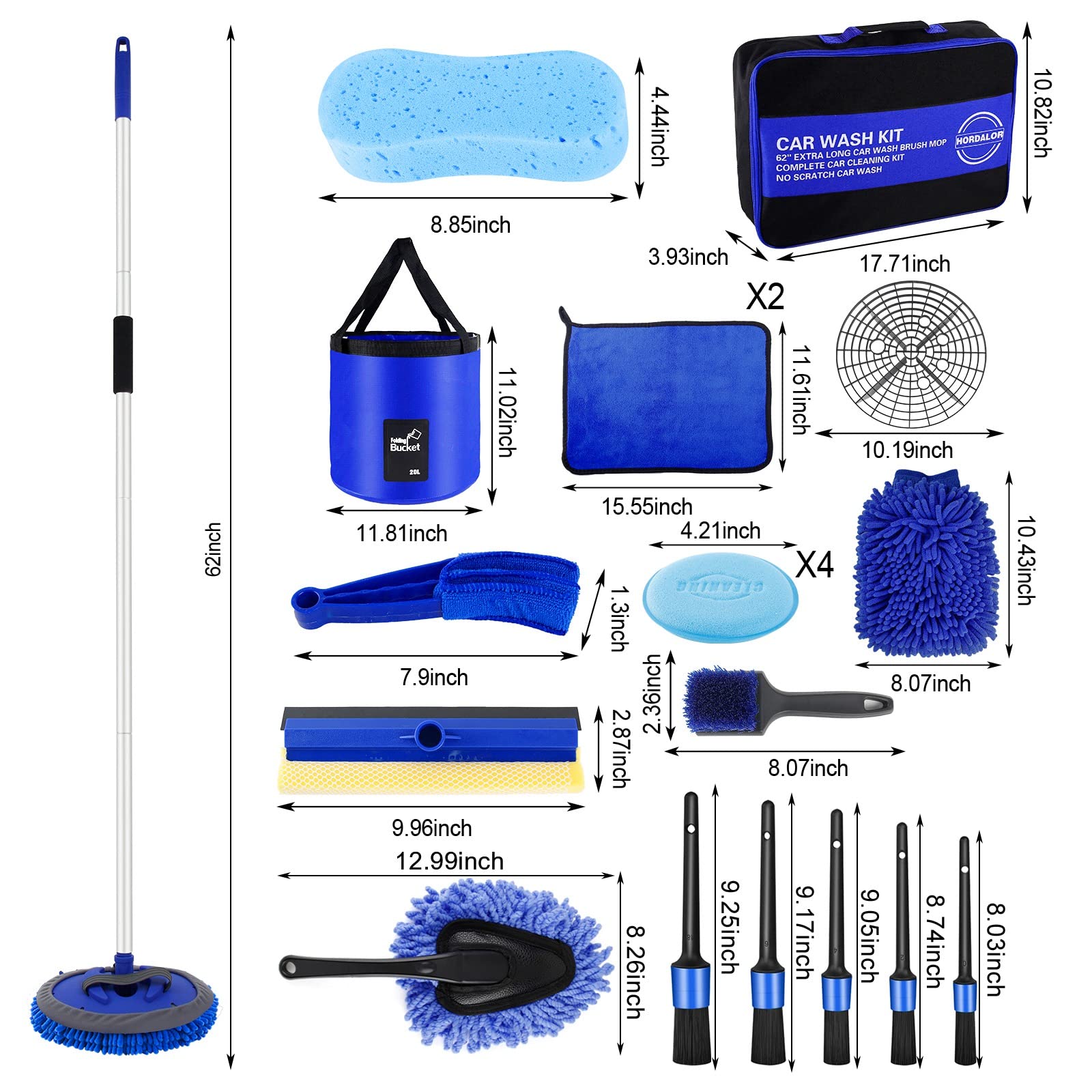 21Pcs Car Wash Kit with 62