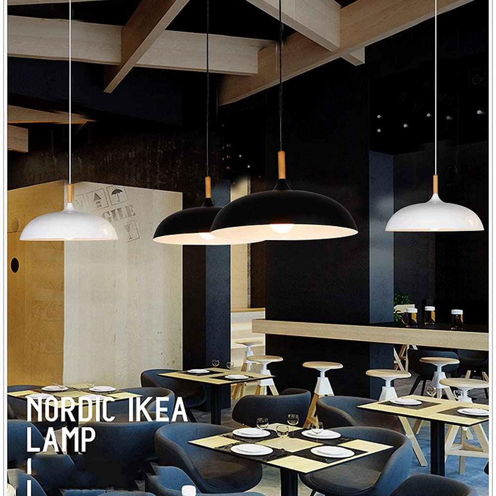 Modern Wooden Pattern E27 Pendant Light - Minimalist Dome Ceiling Lamp for Kitchen Island, Dining Room, Living Room, Bedroom & Coffee Bar | Perfect for Farmhouse, Industrial & Scandinavian Home Decor