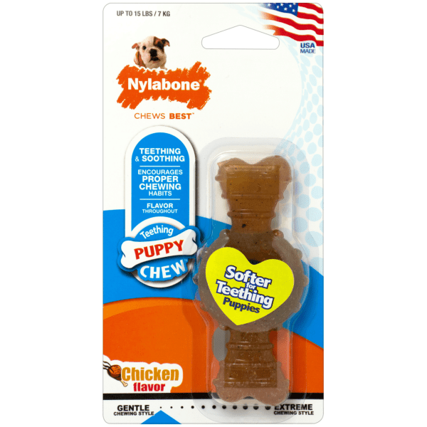 Nylabone Puppy Teething Chew Toy - Durable Dog Chew Ring for Small & Medium Puppies - Helps Soothe Teething Pain & Promotes Healthy Teeth - Perfect for Playtime & Training