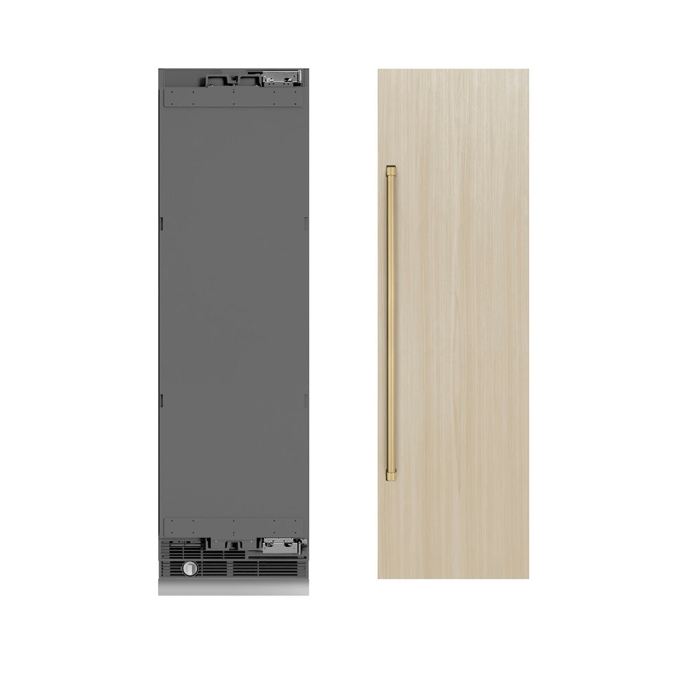 ZLINE Autograph Edition 24 Inch Panel Ready Column Refrigerator - 12.5 cu ft Capacity, Graphite Gray Interior & Champagne Bronze Accents (RBCRVZ 24 CB) - Perfect for Modern Kitchens, Open Concept Homes & Luxury Appliances Collection
