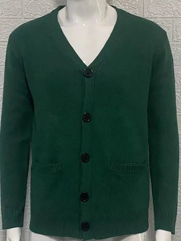 Men's Slim Fit V-Neck Cardigan Sweater - Lightweight Knit Pullover for Casual Wear, Office & Layering