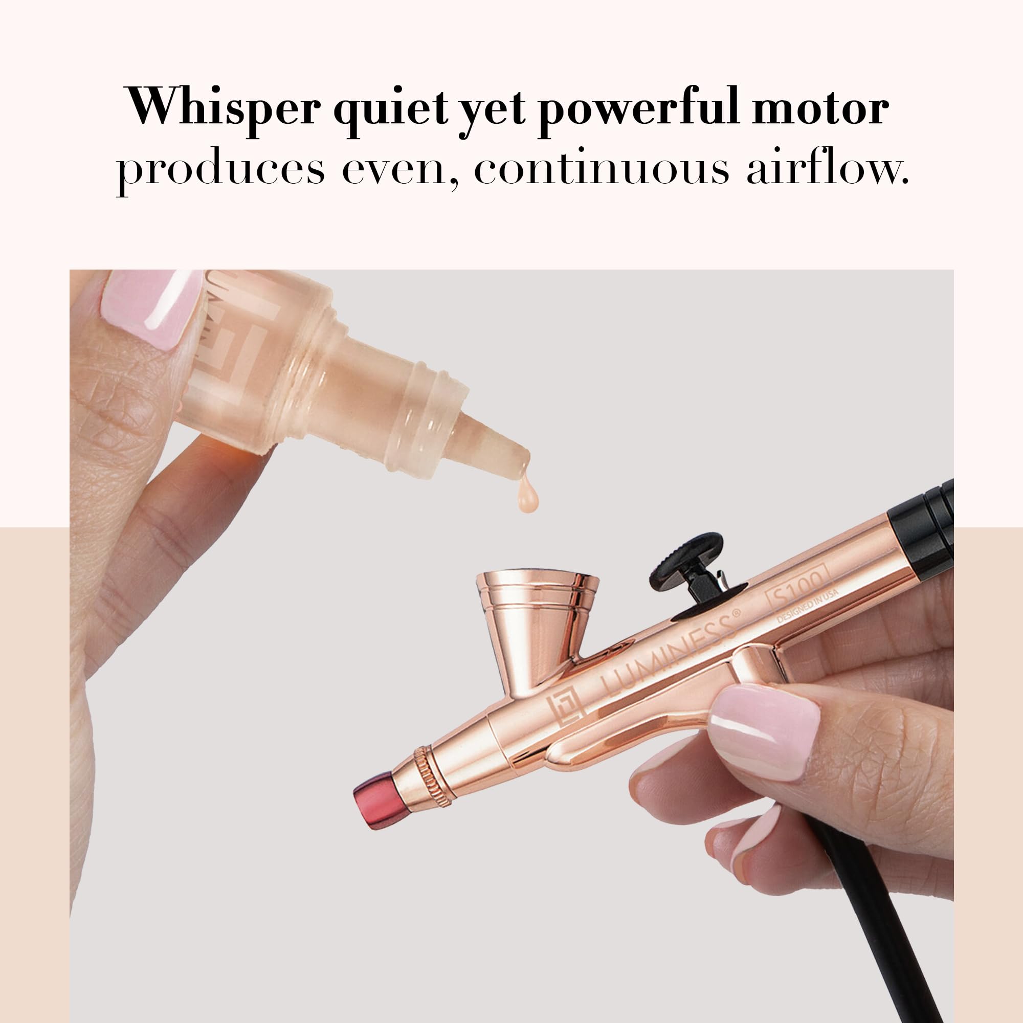 LUMINESS Legend Airbrush Makeup System - Portable Airbrush Kit with Quiet Compressor, Touchless Makeup Sprayer for Flawless Foundation & Contouring - Perfect for Bridal, Professional & Everyday Makeup Application
