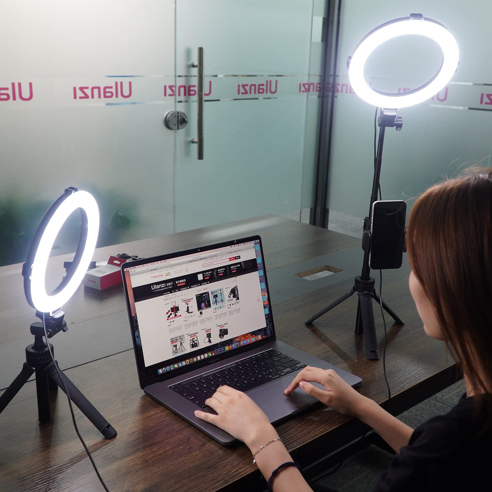 2 Pack VIJIM LED Ring Light with Tripod Stand, Phone Holder & Bluetooth Remote - Perfect for Live Streaming, YouTube Videos, TikTok, Makeup, Photography & Video Calls