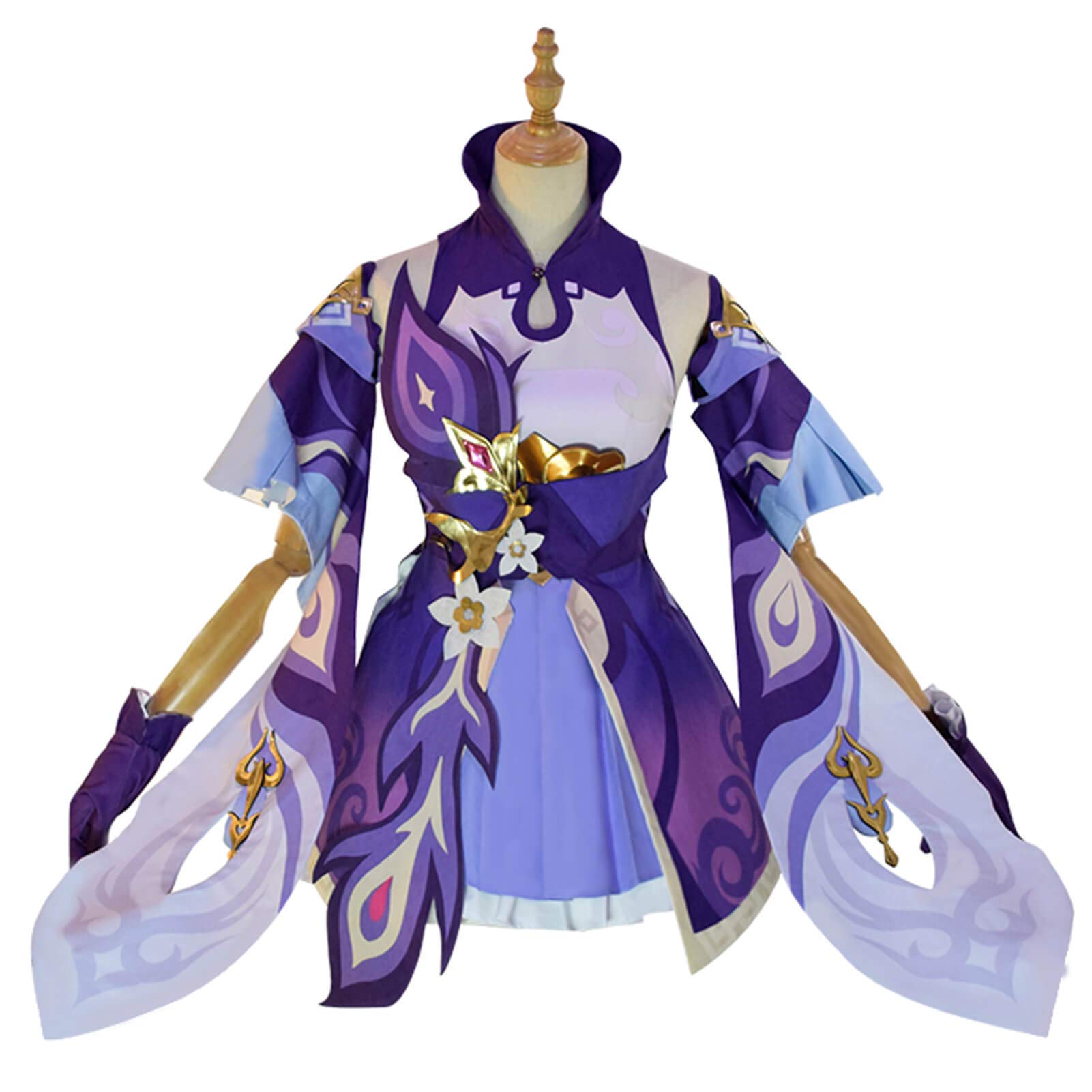 Genshin Impact Keqing Cosplay Costume Outfit Set - Official Anime Game Character Halloween Cosplay Dress for Conventions & Costume Parties
