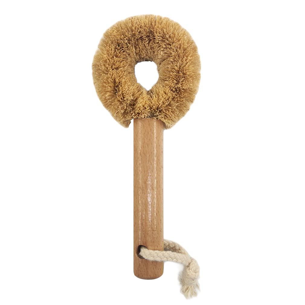 Eco-Friendly Coconut Coir Dish Brush - Kitchen Cleaning Tool for Dishes & Pans