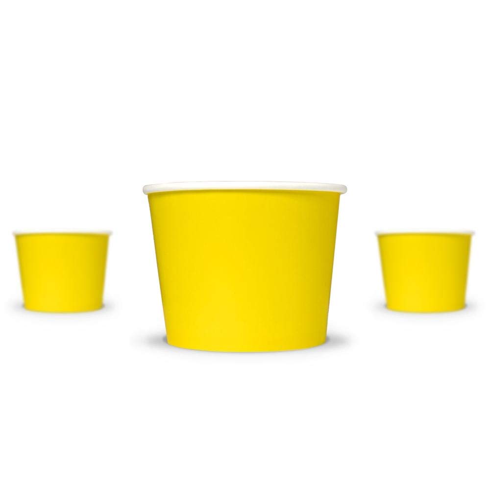 UNIQ 1000-Count 16 oz Disposable Paper Ice Cream Bowls - Yellow Dessert Bowls for Hot & Cold Foods | Bulk Ice Cream Bar & Frozen Dessert Supplies | Perfect for Parties, Catering & Ice Cream Shops