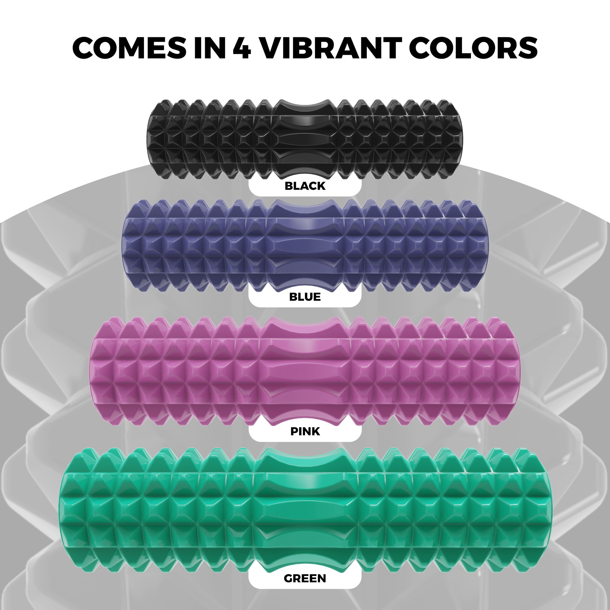 Vibrating Foam Roller for Muscle Recovery & Pain Relief - Ergonomic Massage Roller for Fitness, Yoga, Physical Therapy & Deep Tissue Massage - Portable Body Massager for Athletes & Gym Recovery - Perfect for Post-Workout, Home Gym & Sports Therapy