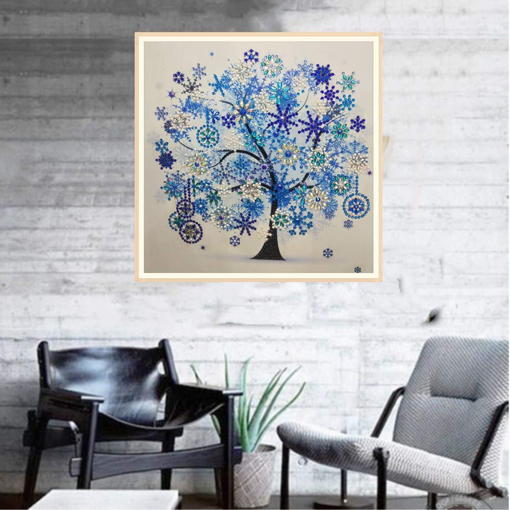 5D Diamond Painting Kit for Adults - DIY Special Shape Rhinestone Art by Number | Four Seasons Tree Wall Decor (11.9x11.9 Inch) | Beginner-Friendly Home Craft Project | Perfect for Stress Relief, Gift Giving & Living Room Decoration