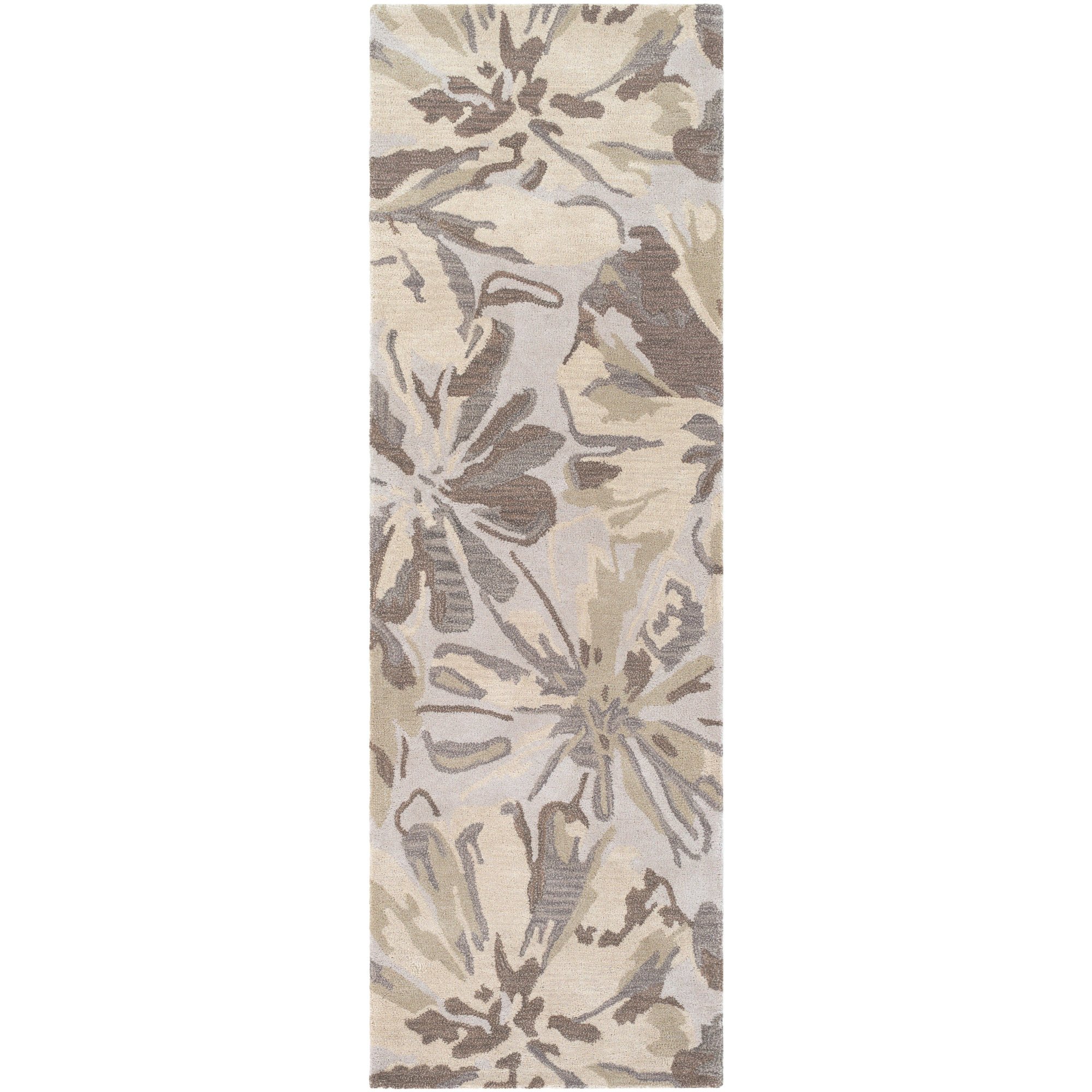 Surya Athena 3' x 12' Khaki Runner Area Rug - Soft Non-Slip Hallway Carpet for Entryway, Kitchen, or Bedroom Decor