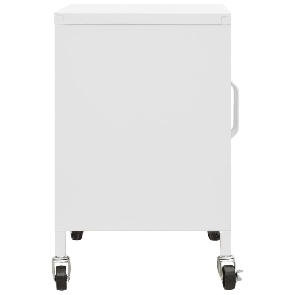 FAMIROSA 2-Door Steel Storage Cabinet with Adjustable Shelf & 4 Wheels - 23.6