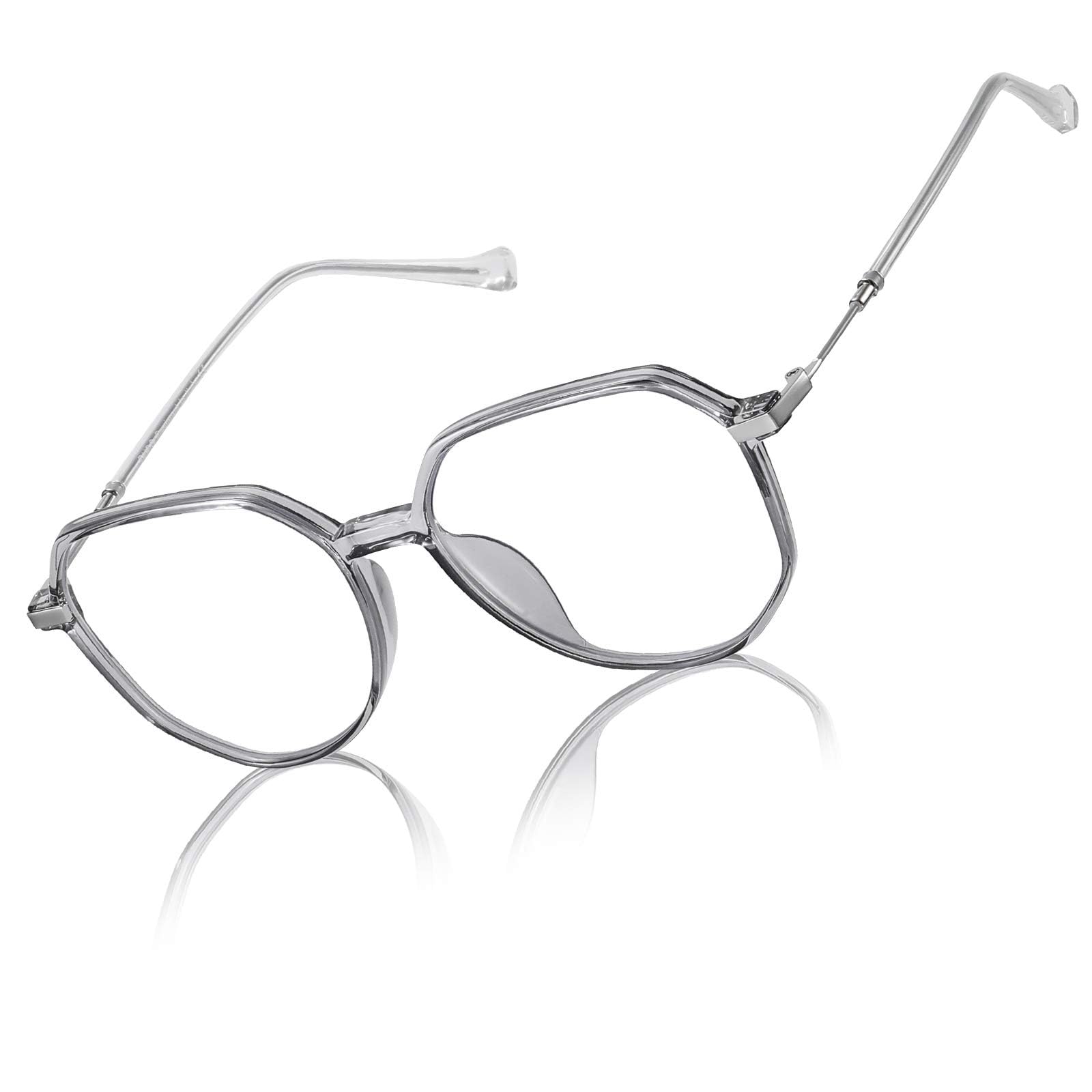 DUCO Blue Light Blocking Glasses for Men & Women - Anti Eye Strain Computer Glasses, Gaming Glasses with UV Protection - Retro Square Frame Style 5218 - Perfect for Office Work, Online Classes & Nighttime Screen Use