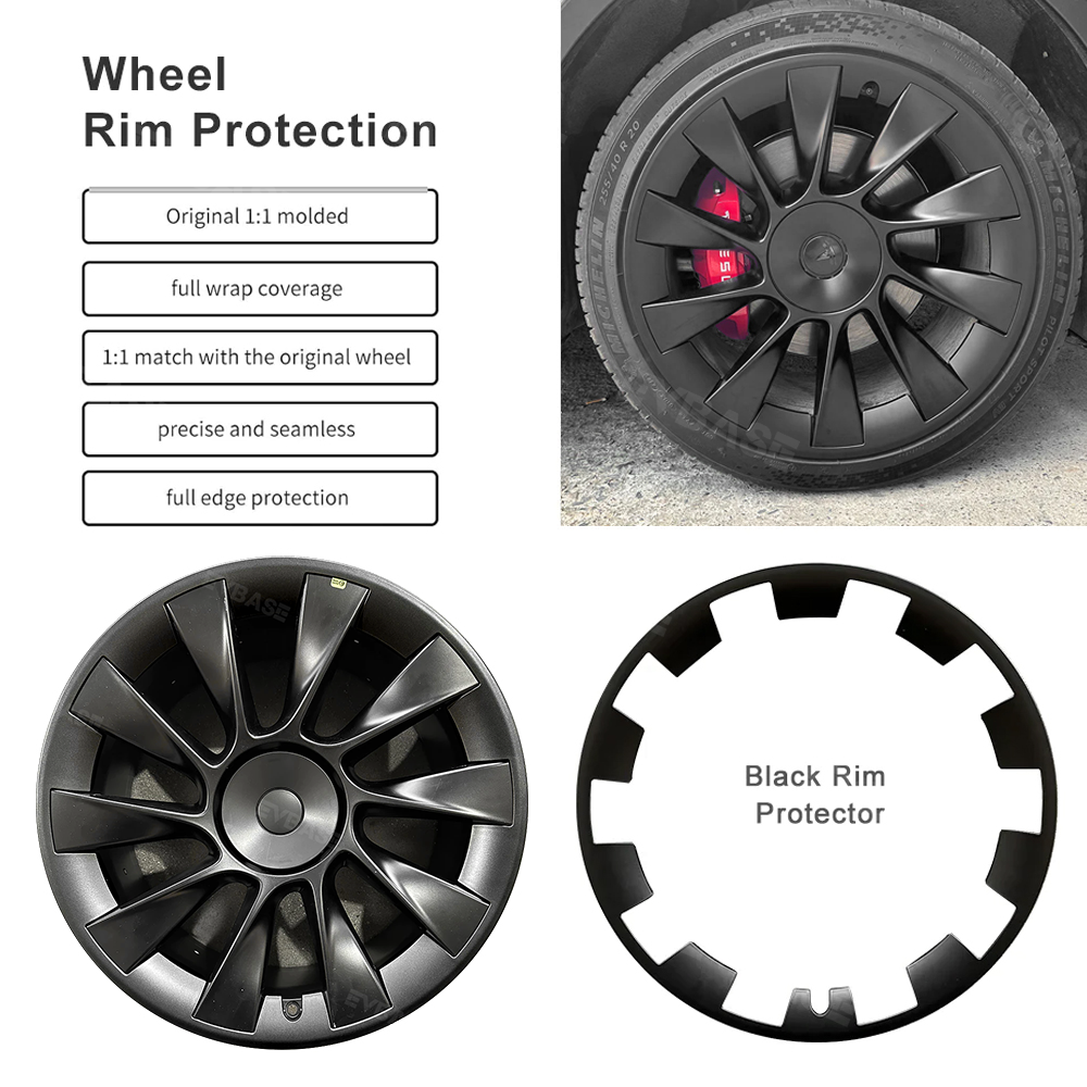 Tesla Model Y 20 Inch RimCase Wheel Protector Kit - Premium Alloy Wheel Protectors for Tesla Model Y (2020-2023) - Prevent Curb Rash & Scratches - Perfect for Urban Driving, Parking & Road Trips