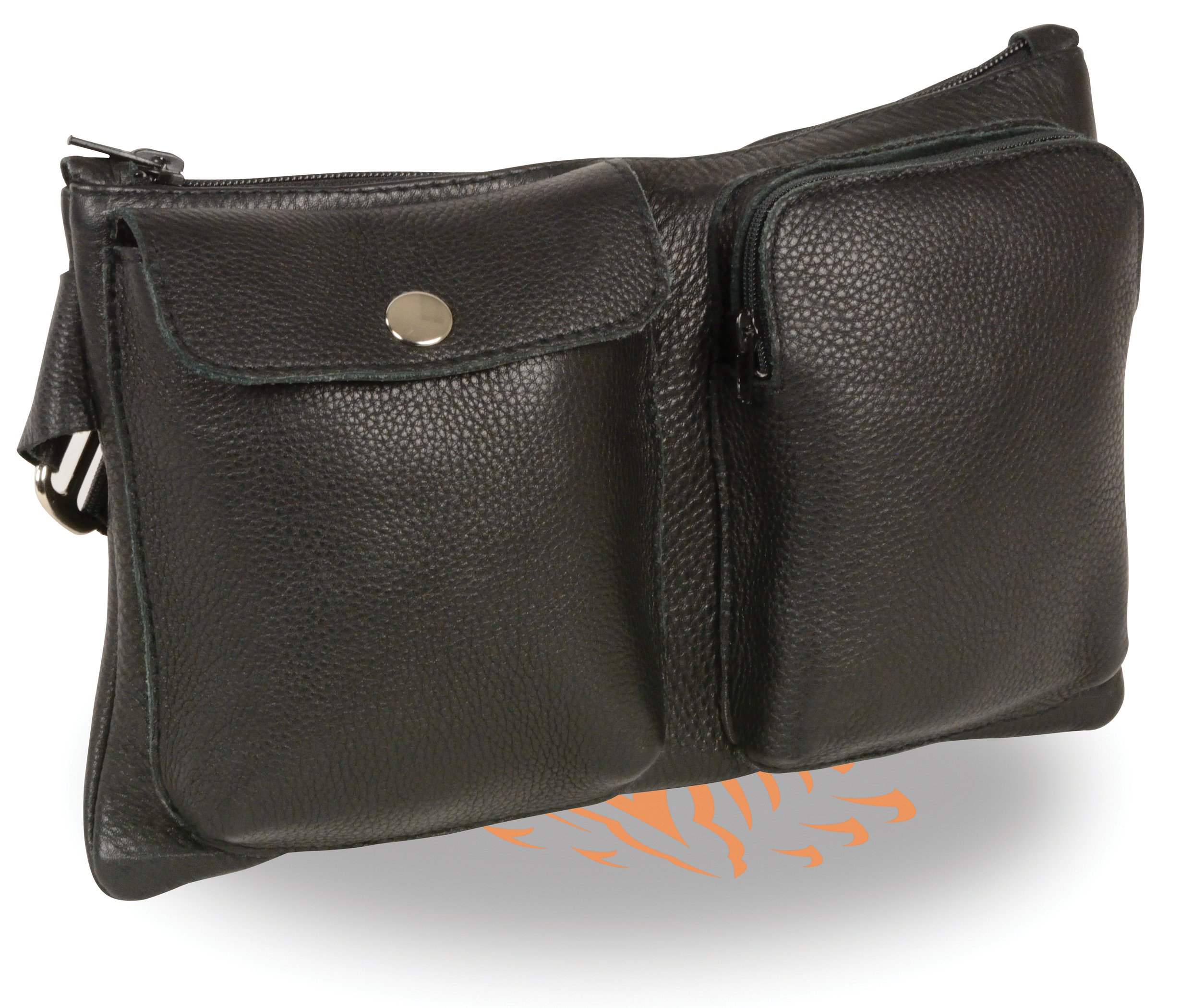 Milwaukee Ladies Black Leather Belt Bag with Interior Gun Holster - Stylish & Secure Concealed Carry for Everyday Use