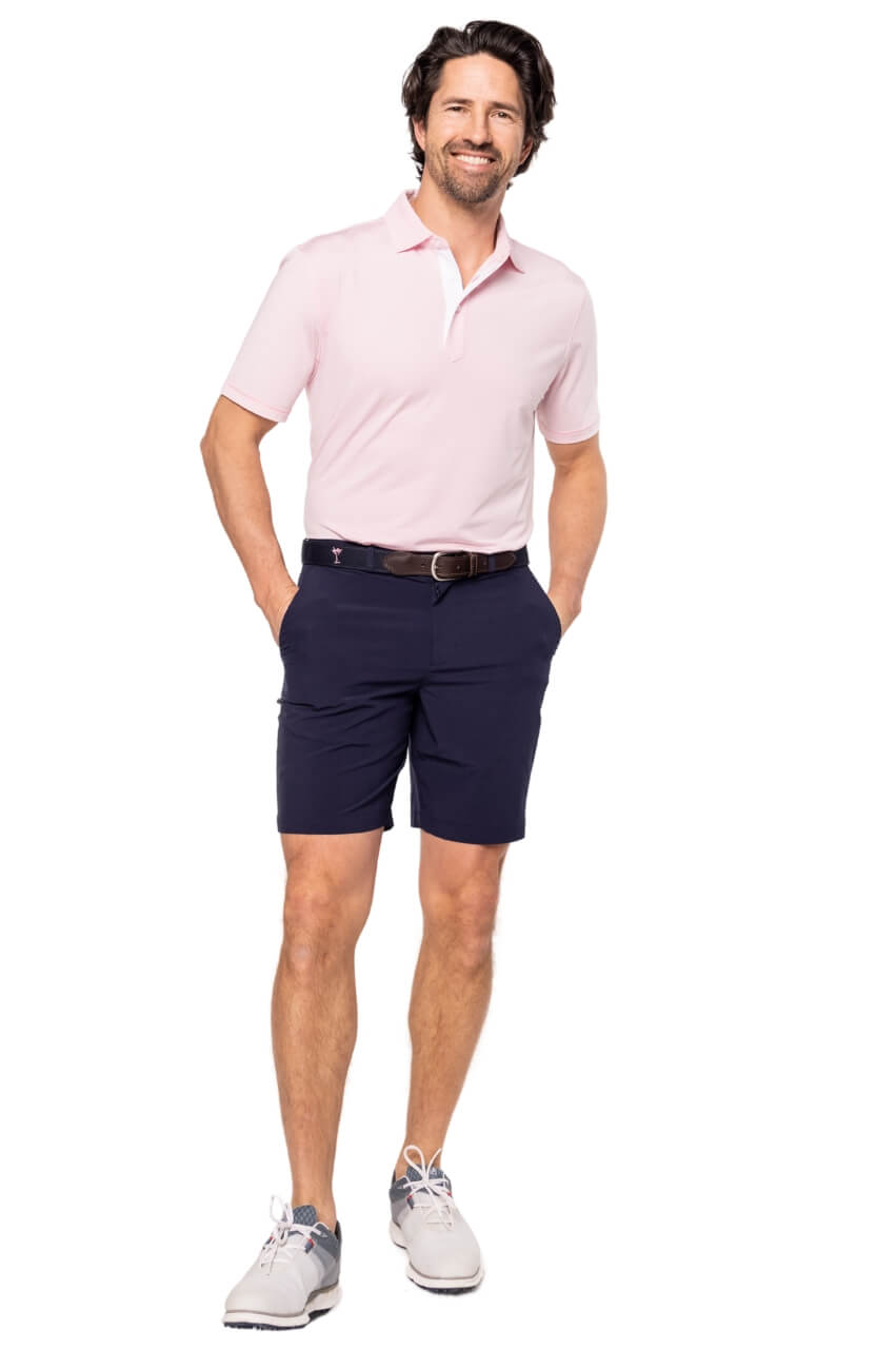 Men's Striped Performance Polo Shirt - Moisture Wicking & Breathable - Perfect for Golf, Tennis & Casual Wear