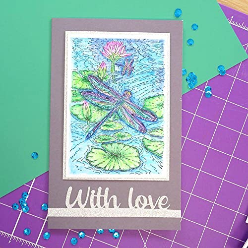 Dancing Dragonfly A6 Stamp Set for Card Making & Scrapbooking – Handcrafted Rubber Stamps for DIY Greeting Cards, Invitations, and Art Journals