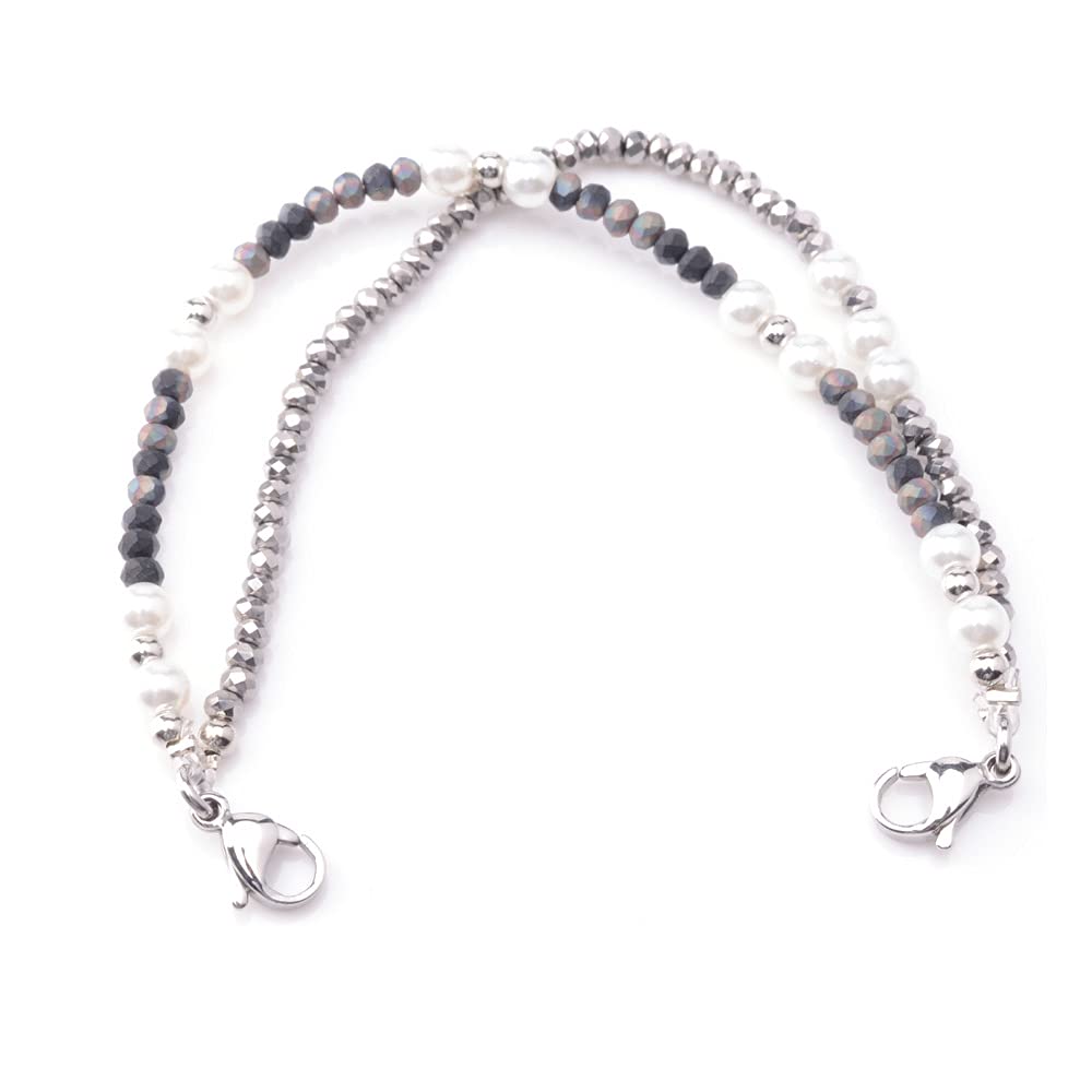 Medical ID Bracelet for Women & Men - Adjustable Double Strand Beaded Safety Alert Bracelet with Interchangeable Charms (6 Sizes) - Perfect for Allergies, Diabetes & Emergency Medical Identification
