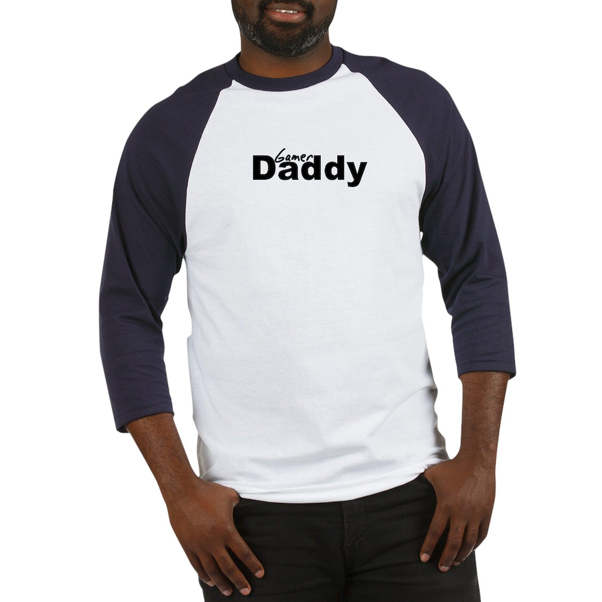 Gamer Daddy Baseball Jersey for Men - Cotton 3/4 Raglan Sleeve Shirt by CafePress | Perfect for Gaming Events, Father's Day Gifts & Casual Wear