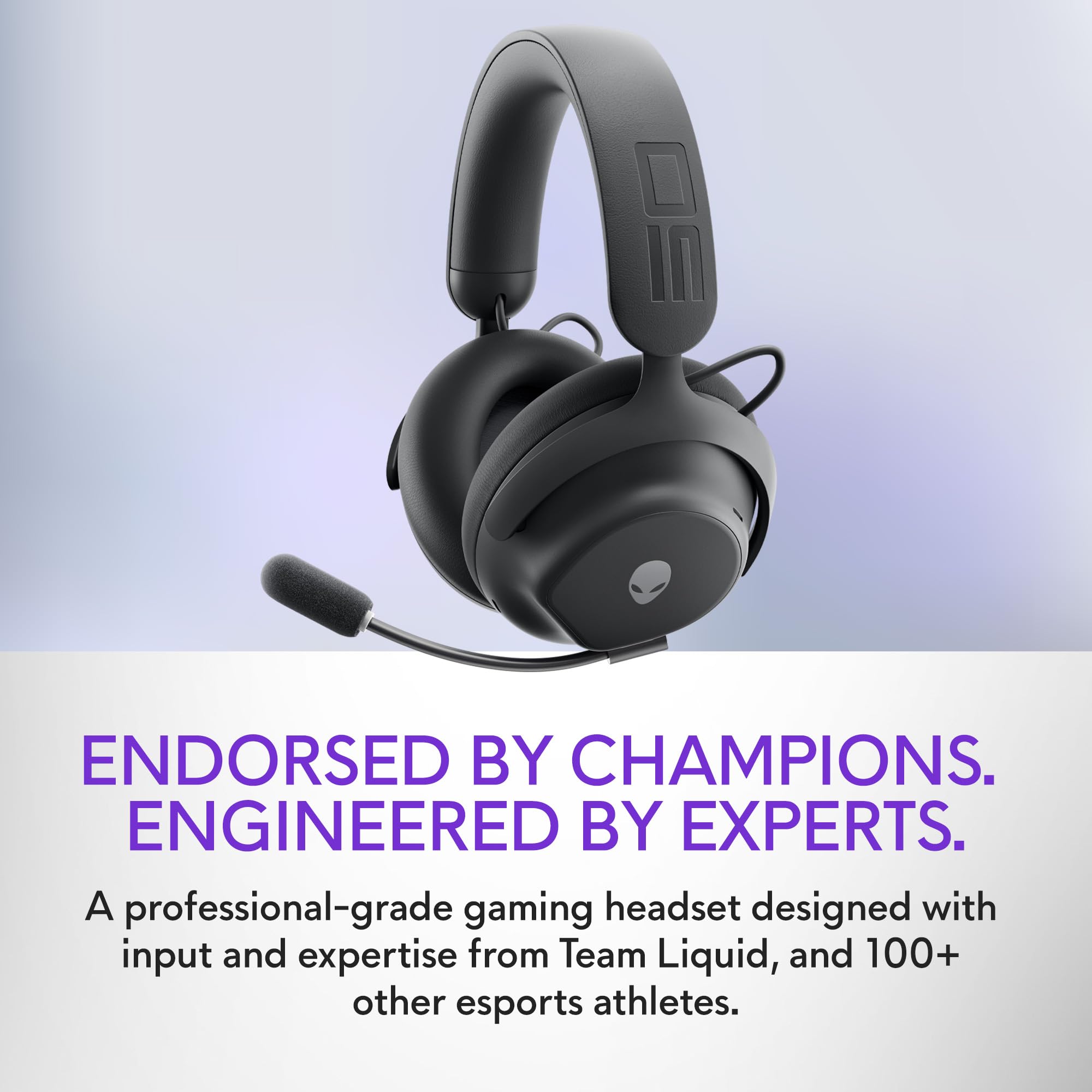 Alienware Pro Wireless Gaming Headset - Dual Mode Wired/Wireless, Bluetooth 5.3, 15-Min Fast Charge, 20Hz-20KHz Hi-Res Audio, 24H ANC Battery Life - Dark Side of The Moon | Perfect for PC/PS5/Xbox Gaming & Online Meetings