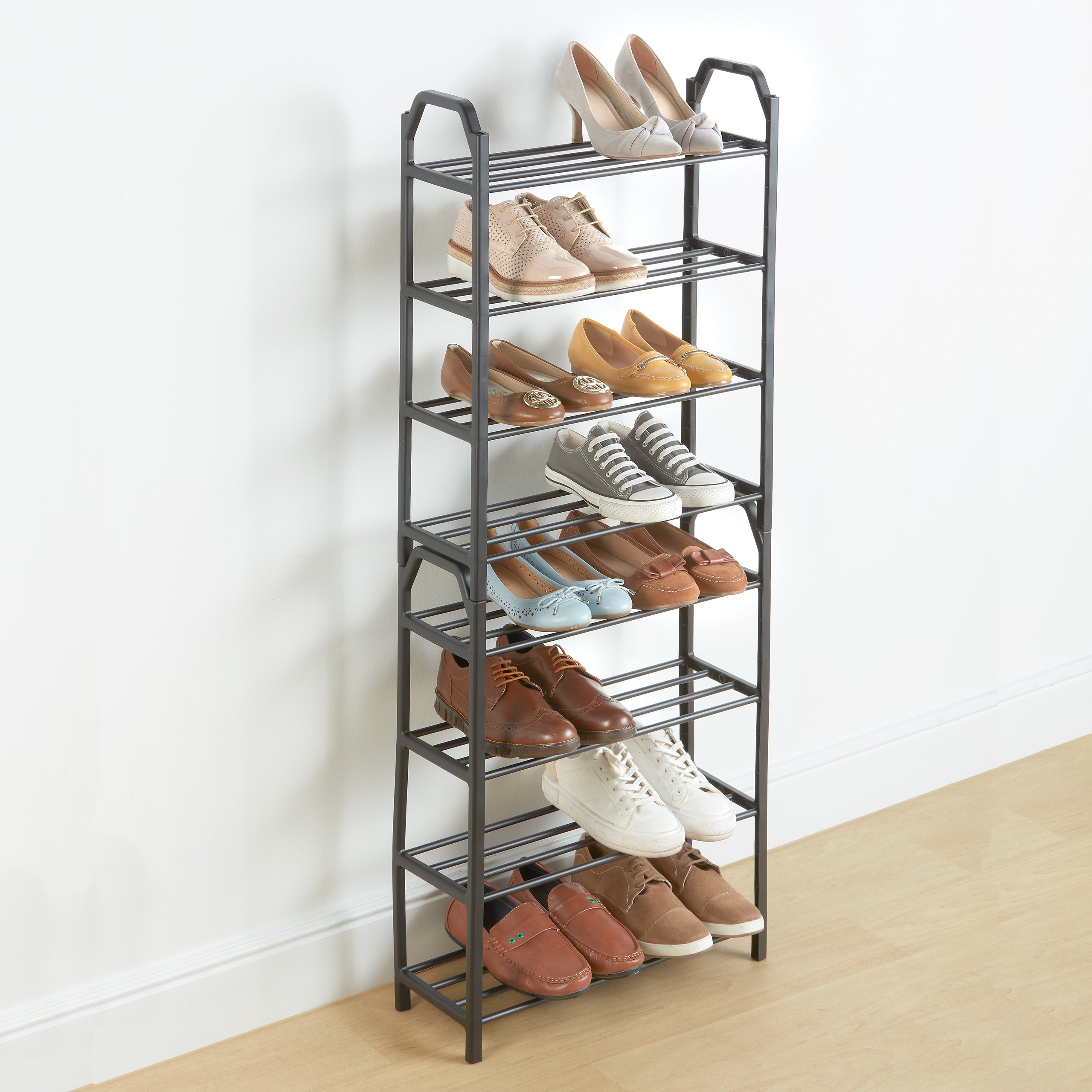 Space-Saving Slim Shoe Rack Organizer - 12 Pair Stackable Shoe Storage for Closet, Entryway & Bedroom - Perfect for Small Spaces & Apartment Living