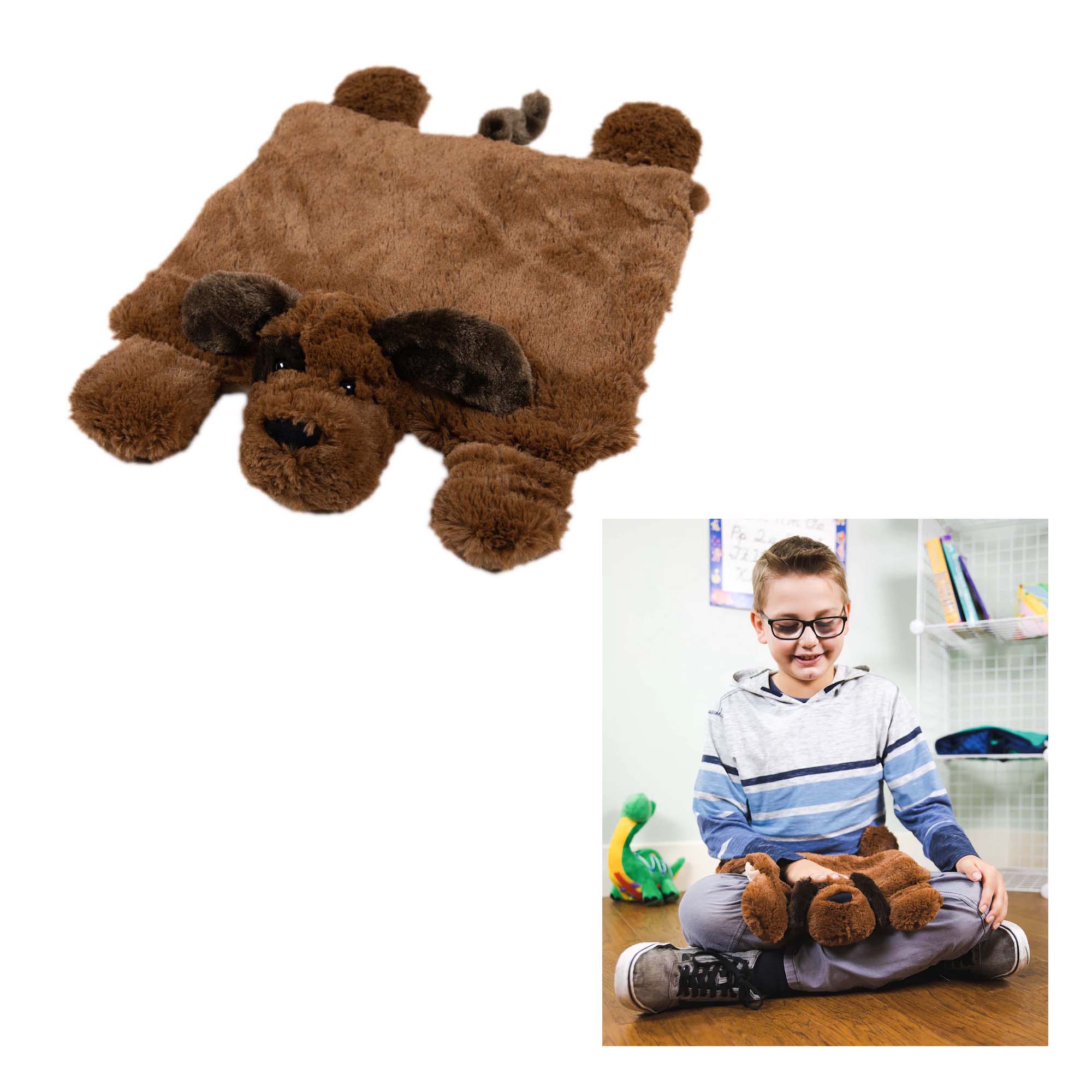 Bouncyband Sensory Plush Puppy Lap Pad - Weighted Calming Comfort for Kids with Anxiety, Autism & ADHD | Perfect for School, Travel & Home Use