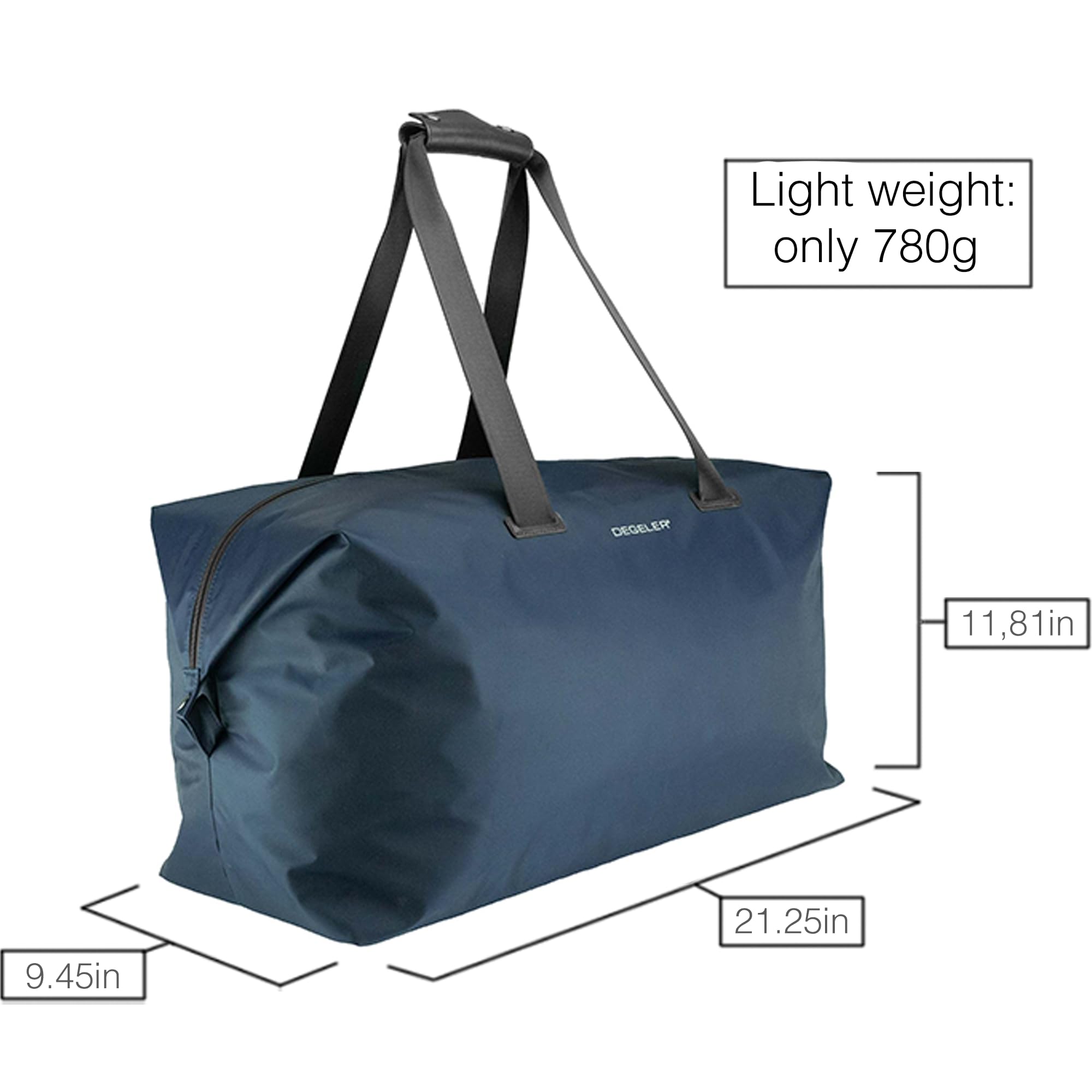 Stylish Weekender Bag for Travel - Lightweight Carry-On Duffle Bag for Women & Men, Perfect for Overnight Trips & Weekend Getaways (Marine Blue) - Ideal for Air Travel, Gym, Beach & Business Trips