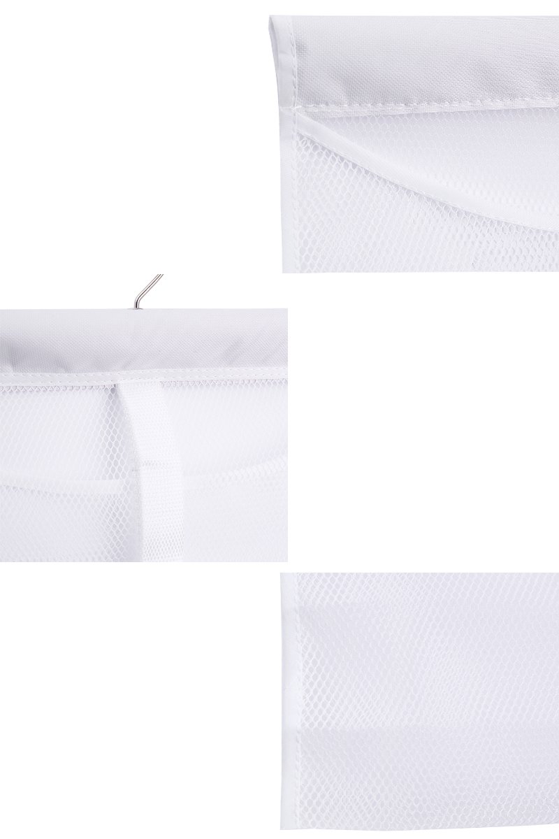 ALYER Hanging Mesh Shower Organizer for Shampoo, Conditioner & Bath Toys - 34oz/1000ml Capacity, Colorful Storage Pockets, Space-Saving Tandem Design (White) - Perfect for Bathroom, Closet & Small Space Organization
