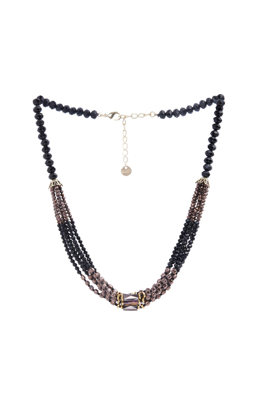 Elegant Black Glass Beaded Multi-Layer Necklace for Women - Perfect for Parties, Weddings & Evening Events