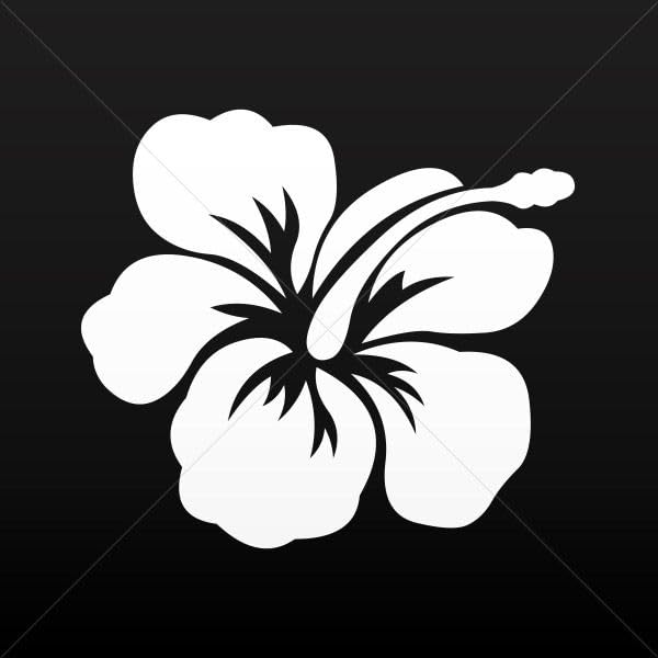 Hibiscus Flower Decals - Waterproof Vinyl Stickers for Cars, Tablets, Laptops - 3 x 2.66 Inch White Racing Decals - Perfect for Vehicle Customization, DIY Crafts & Hobby Projects