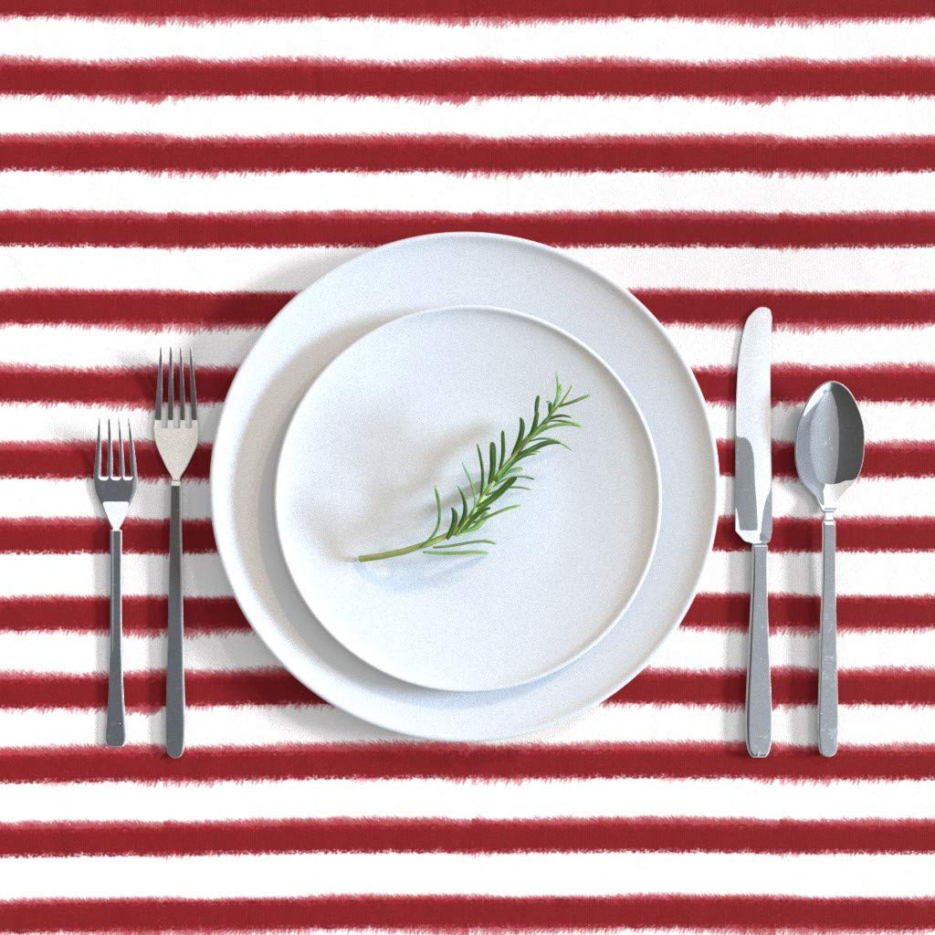 Premium Cotton Sateen Tablecloth 70x120 Inches - Patriotic Stripes USA Flag Design for 4th of July & Summer Holidays | Red White Blue Nautical Theme Table Linens | Perfect for Outdoor Picnics, BBQs, and Patriotic Party Decorations