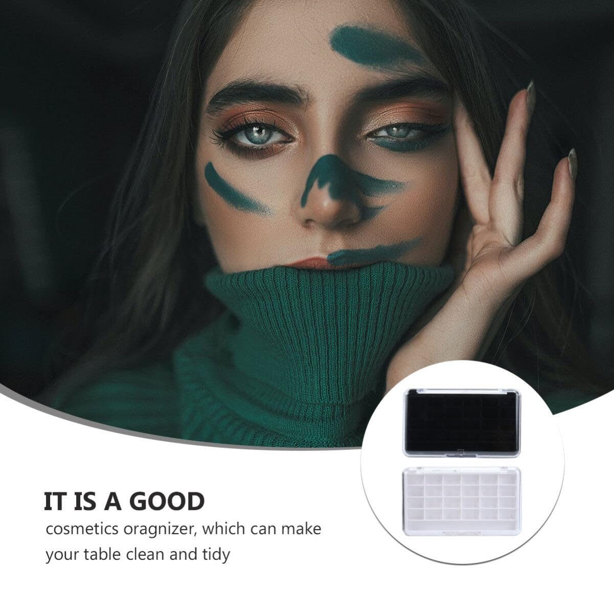 Uonlytech Empty Makeup Organizer Box for Eyeshadow & Lipstick - Perfect for Travel & Vanity