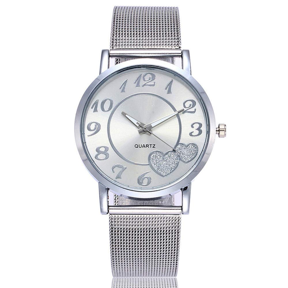 Women's Stainless Steel Quartz Watch - Casual Leather Strap for Daily Wear
