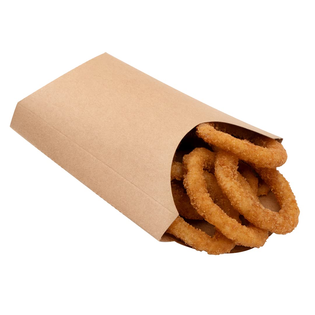 Eco-Friendly 4oz Kraft Paper French Fry Cups - 100-Pack Disposable Snack Containers for Fries, Onion Rings, Popcorn & Cookies | Stackable, Sustainable 4.7x3.5x5.1 Inch Food Holders | Perfect for Restaurants, Food Trucks, Movie Nights & Parties