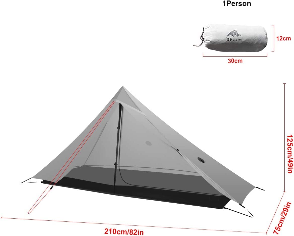 KIKILIVE LanShan Ultralight Backpacking Tent - 1 & 2 Person Lightweight Camping Tent for Hiking, Backpacking & Outdoor Adventures - Perfect for Solo Travelers & Couples