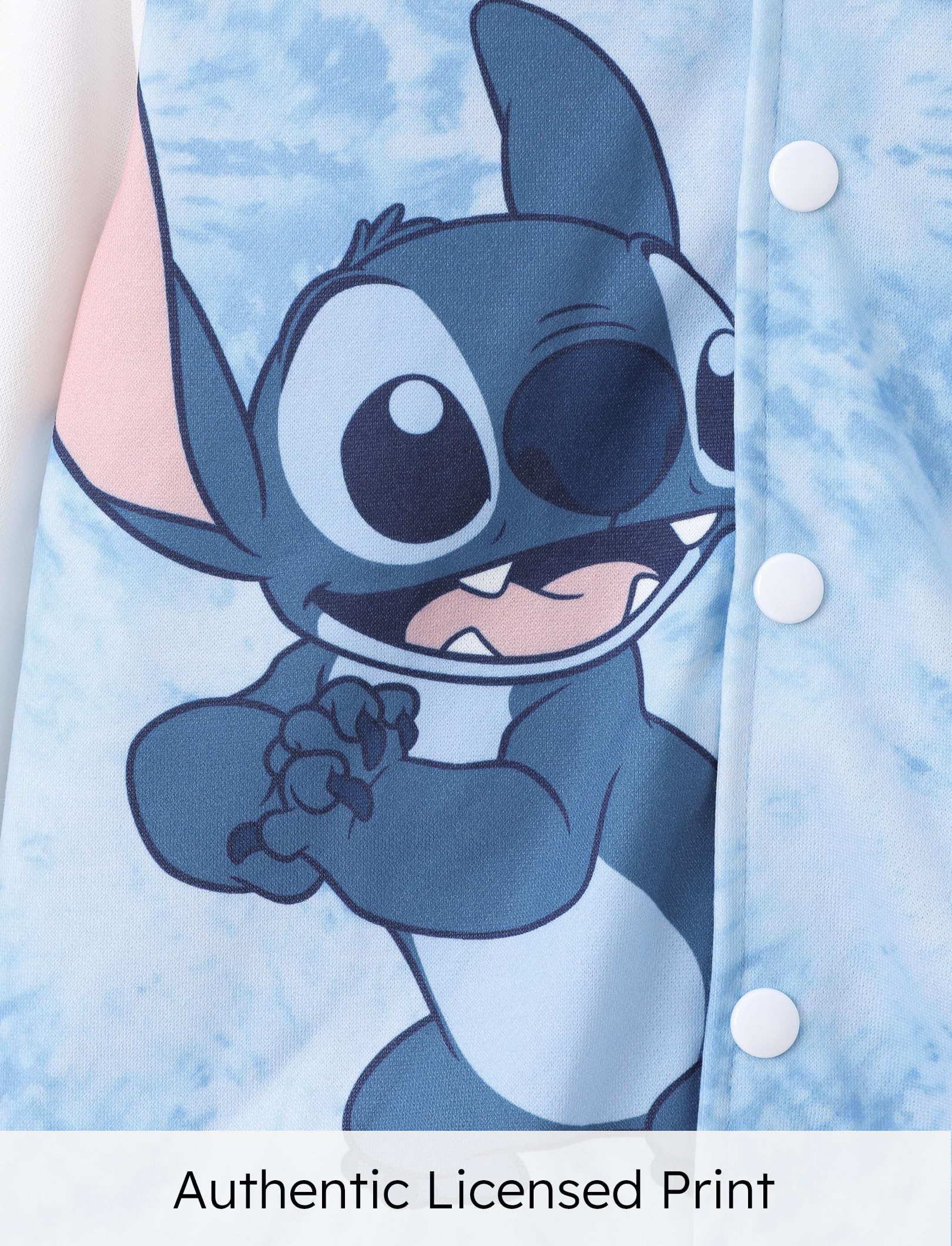 Disney Minnie Mouse & Mickey Mouse Stitch Kids Varsity Bomber Jacket - Lightweight Button-Up Sweatshirt for Toddler to Big Kids | Perfect for School, Playdates & Disney Theme Park Visits