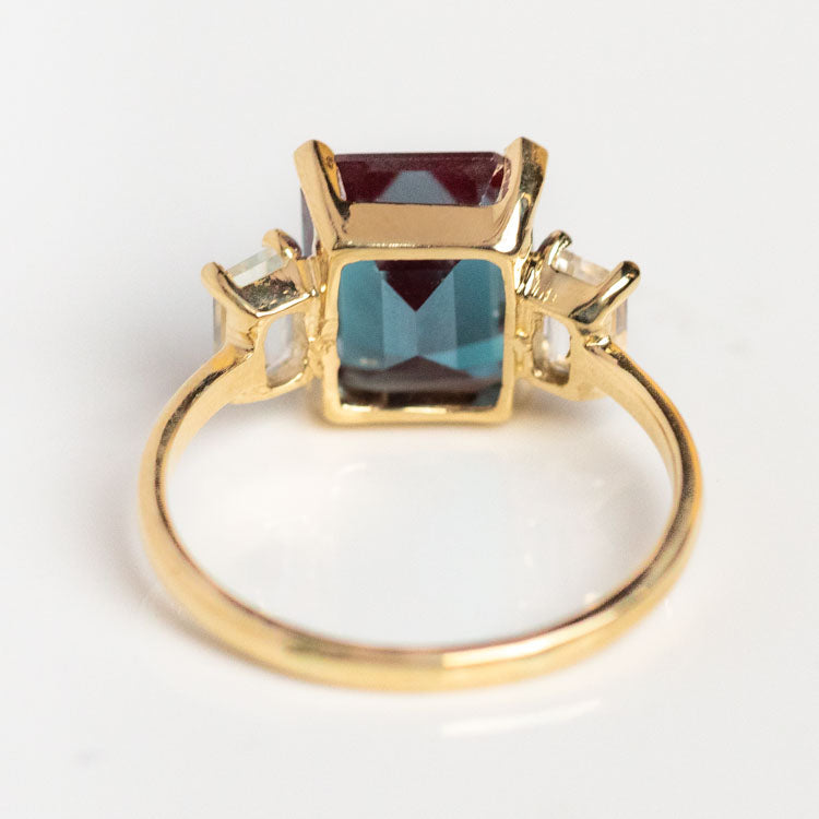Elegant Alexandrite & White Topaz Ring for Women | Durable Sterling Silver Jewelry Gift for Anniversary, Birthday & Special Occasions