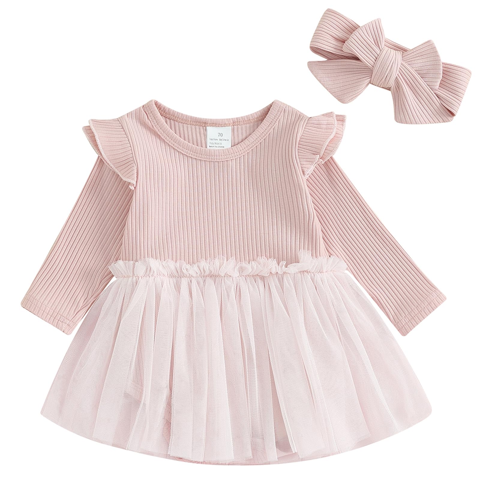 Adorable Baby Girl Fall Winter Outfits - Long Sleeve Romper Dress with Skirt | Princess Style Newborn Clothes | Perfect for Holidays, Family Photos & Special Occasions