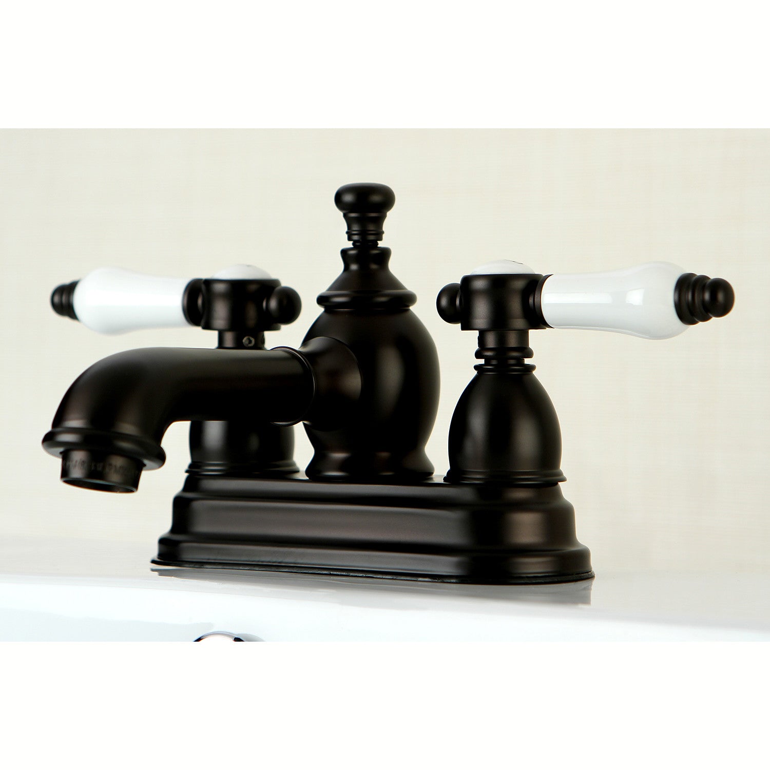 Bel Air KS7005BPL Oil Rubbed Bronze 4-Inch Centerset Bathroom Faucet - Double Handle 3-Hole Deck Mount with Brass Pop-Up Drain - Perfect for Modern Bathroom Vanities and Powder Rooms
