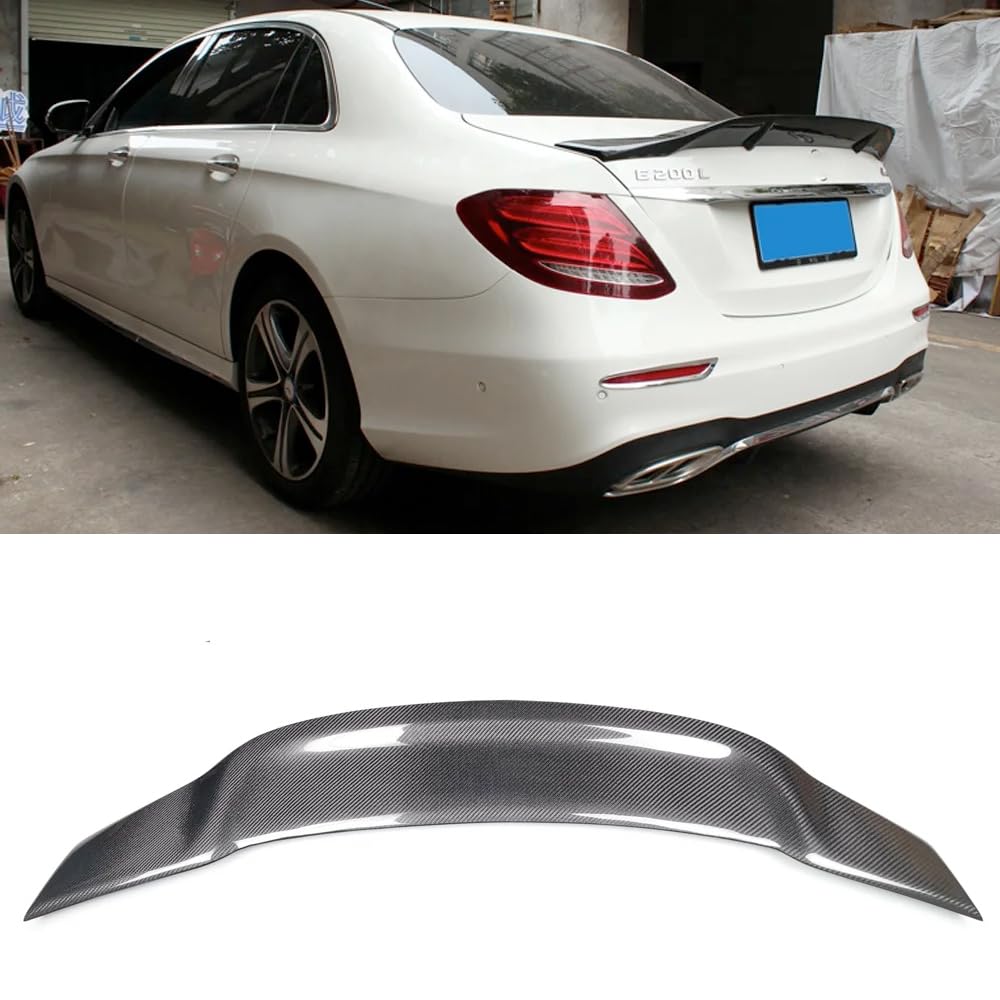 Real Carbon Fiber Trunk Spoiler for Mercedes Benz E-Class W213 Sedan (2017-2023) - High Performance Rear Wing Lip - Perfect for Car Enthusiasts & Street Racing Style Enhancement