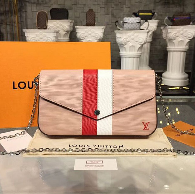 LV Pochette Felicie Epi Leather Crossbody Bag in Rose Ballerine - Perfect for Date Night, Parties & Everyday Elegance