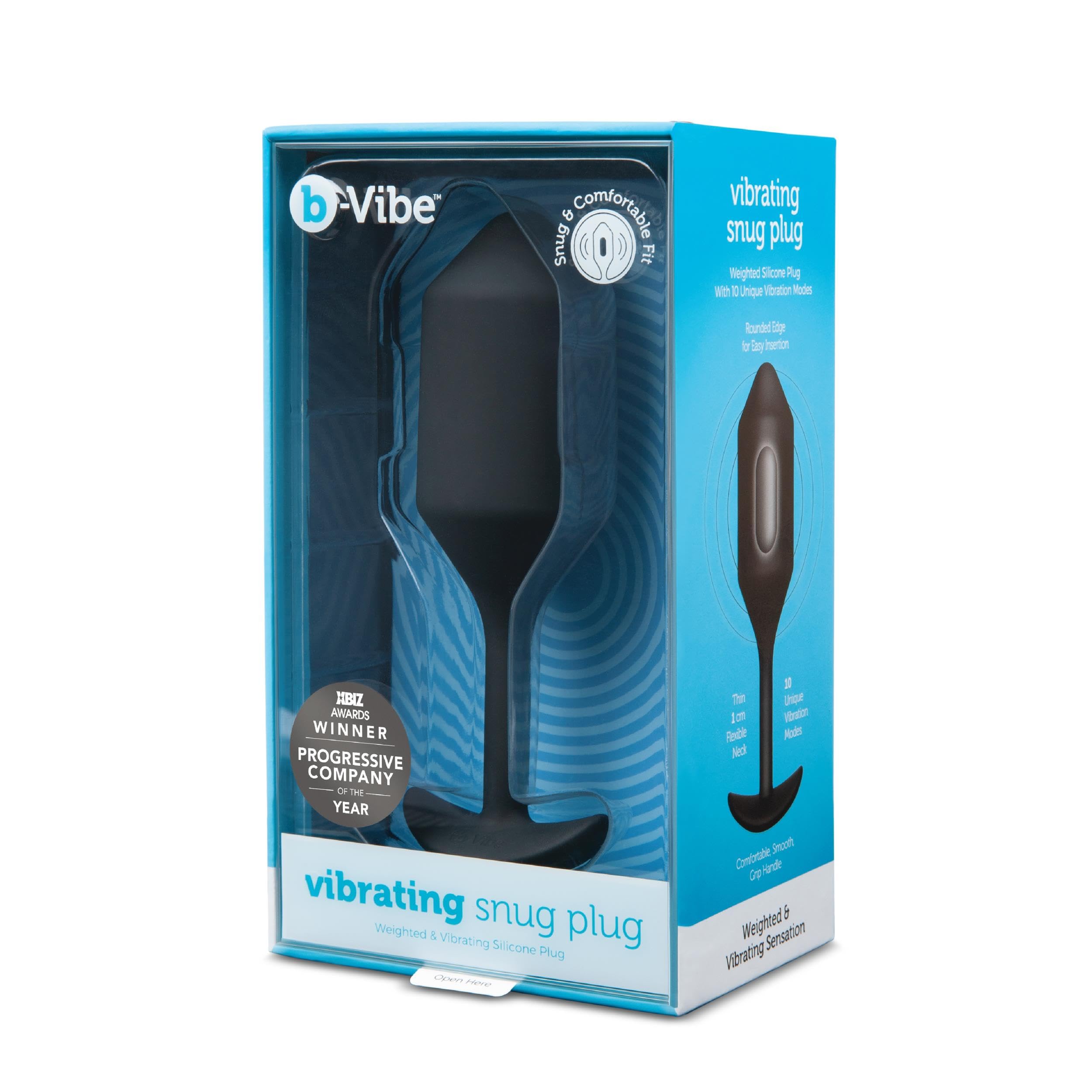 b-Vibe Vibrating Snug Plug 1 Anal Plug - Black | Silicone Adult Sex Toy for Couples & Solo Play | Anal Training & Prostate Stimulation Device | Perfect for Beginners & Advanced Users | Enhances Intimacy & Sensual Pleasure