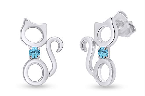 White Gold Over - Simulated Blue Aquamarine
