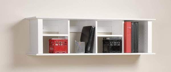 Wall Mounted Desk Hutch with Storage Shelf - 2 Color Options for Home Office & Study Room Organization