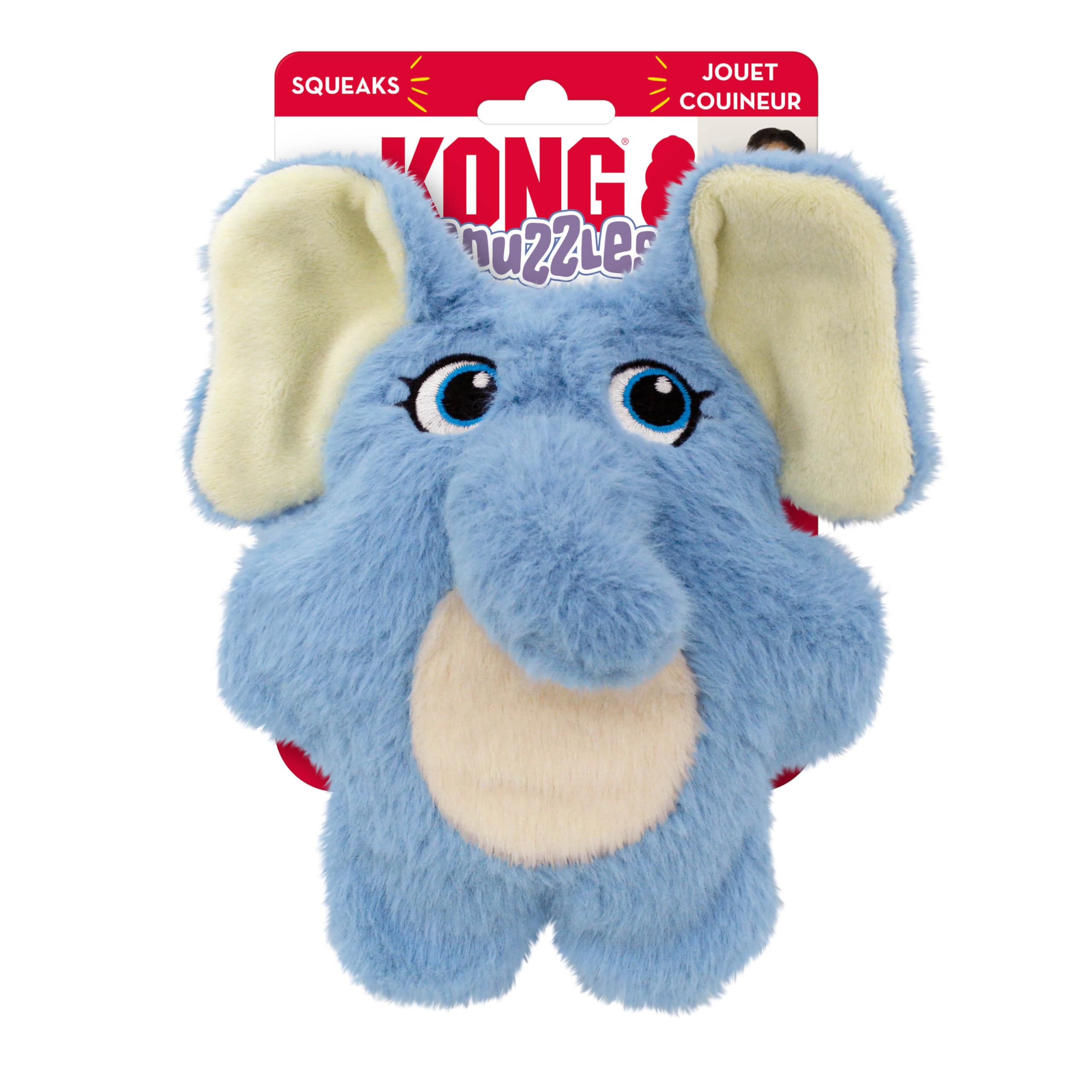 KONG Snuzzles Kiddos Dog Toy - Soft Plush Elephant Chew Toy for Small & Medium Dogs | Durable & Cuddly Pet Toy for Puppies | Perfect for Teething, Playtime & Comfort (Model 38749848)